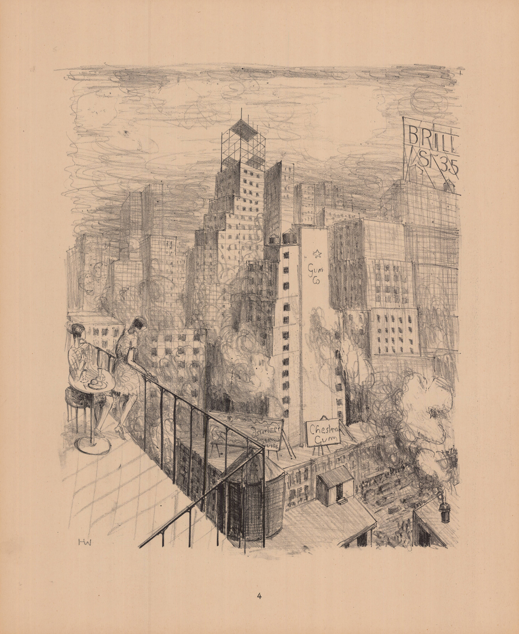 1927 New York! 12 Original-Steinzeichnungen. [Portfolio]