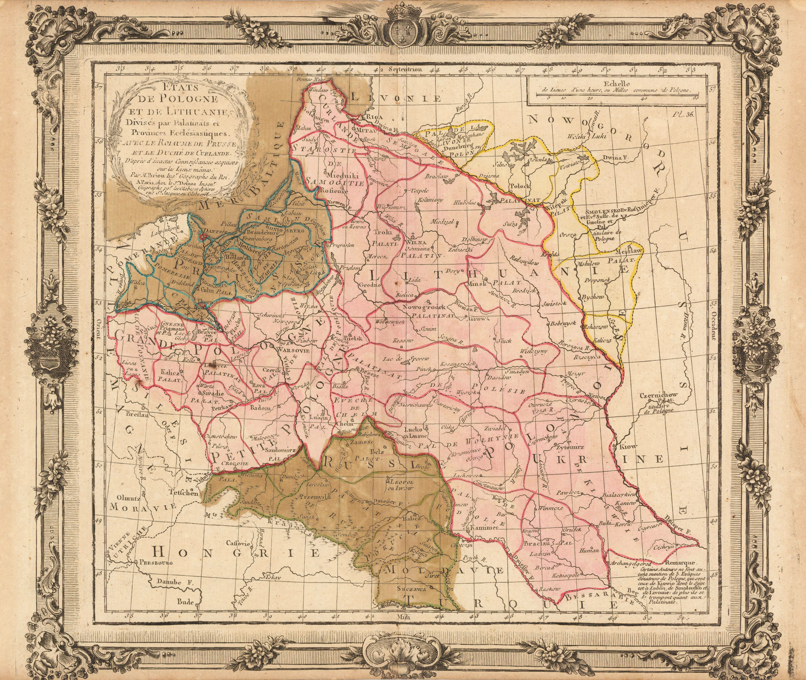 ETATS DE POLOGNE ET DE LITHUANIE...AVEC  ROYAUME DE PRUSSE, ET LE DUCHE DE CURLANDE...