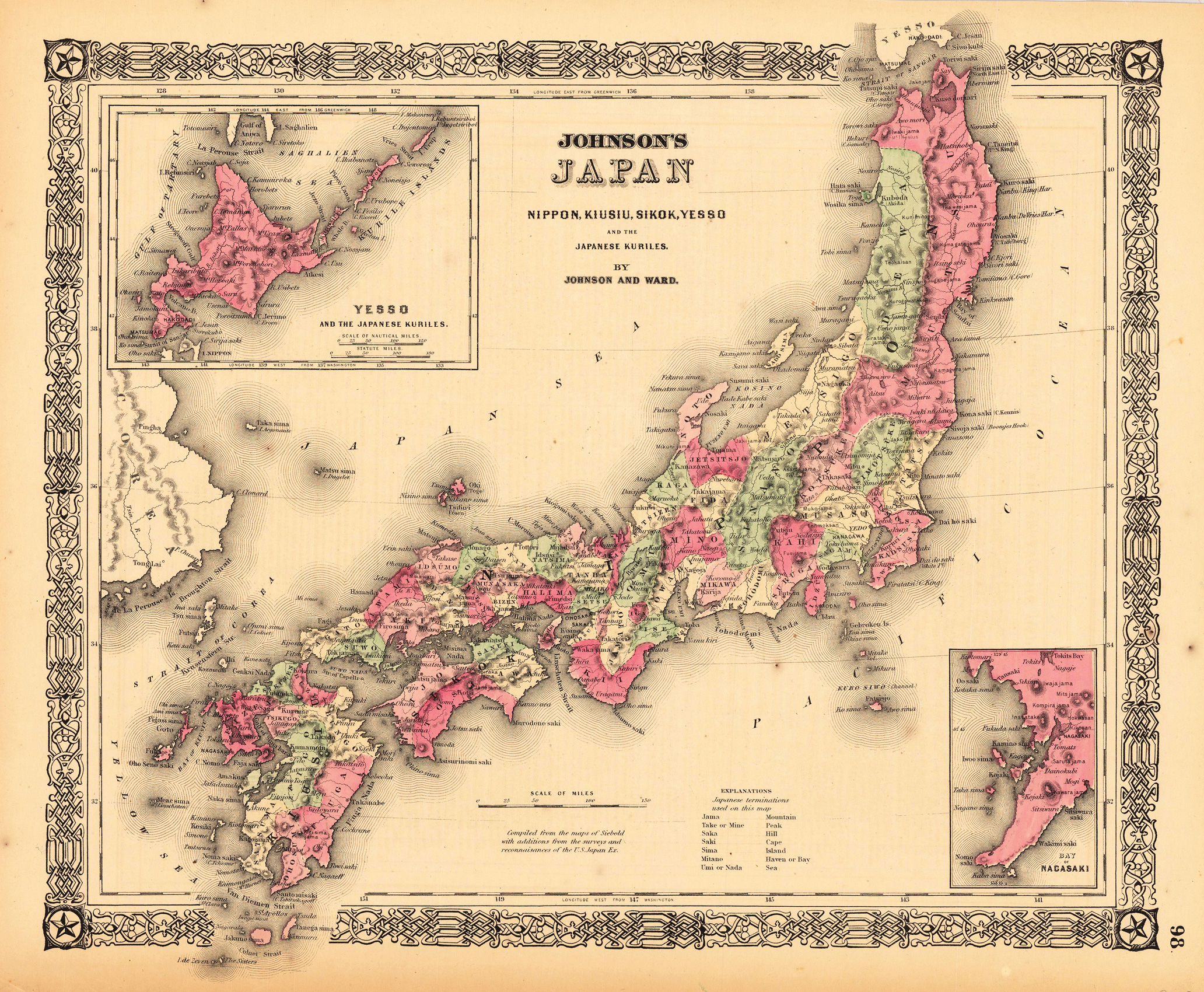Johnson's Japan Nippon, Kiusiu, Sikok, Yesso and the Japanese Kuriles. by Johnson and Ward.
