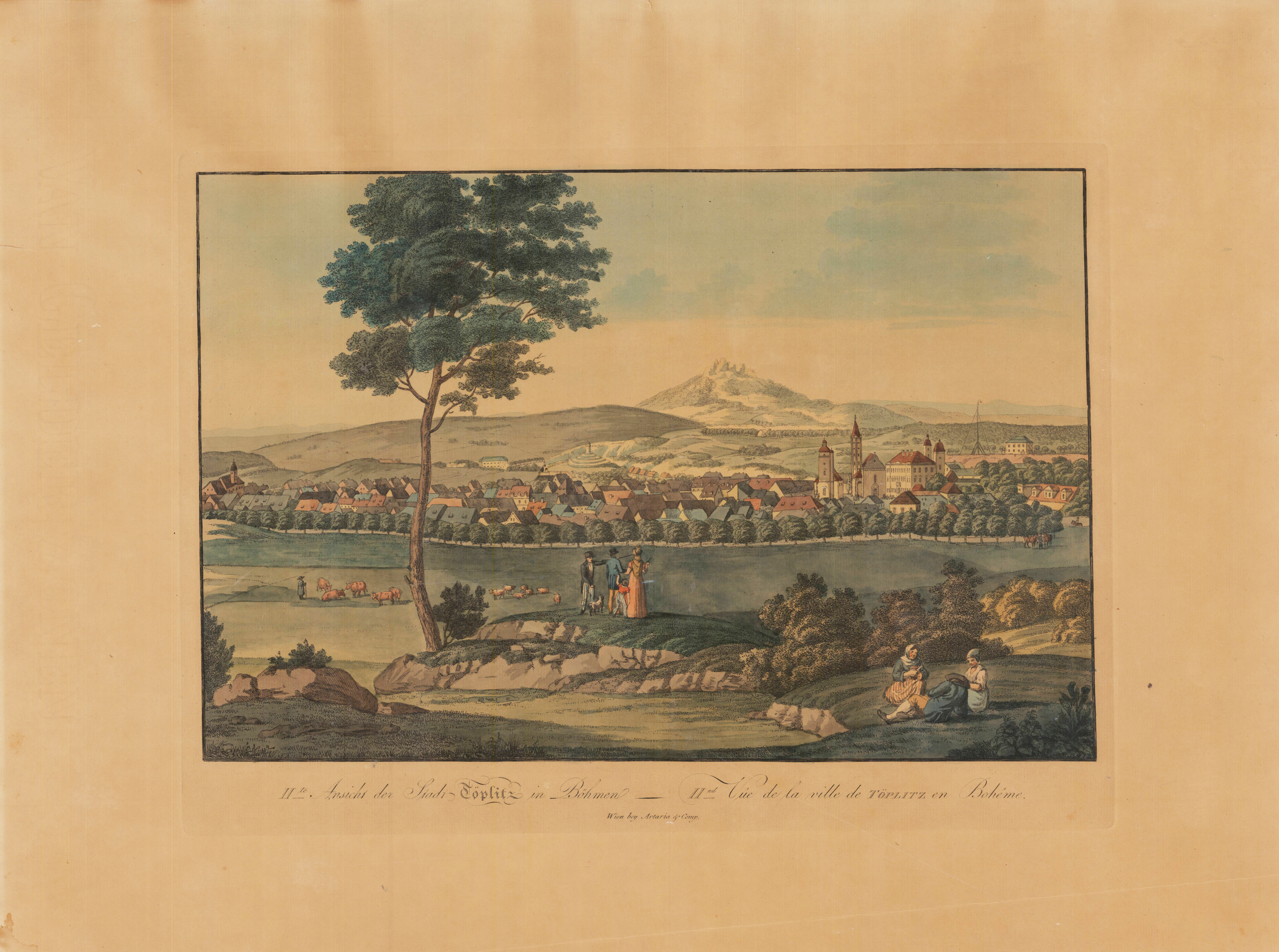 II te. Ansicht der Stadt Töplitz in Böhmen - II nd Vue de la ville de Töplitz en Boheme.