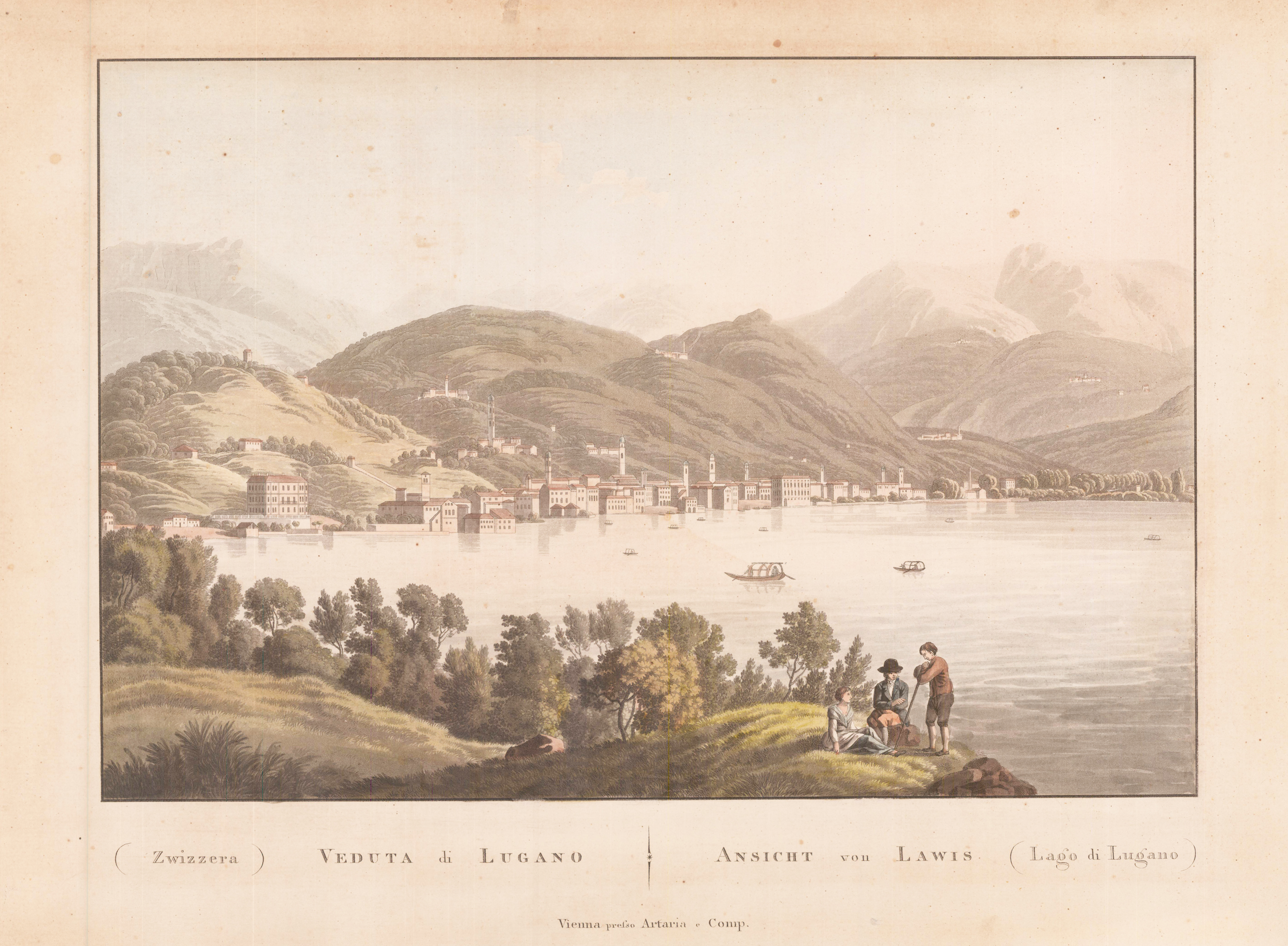 (Zwizzera) Veduta di Lugano - Ansicht von Lawis (Lago di Lugano).