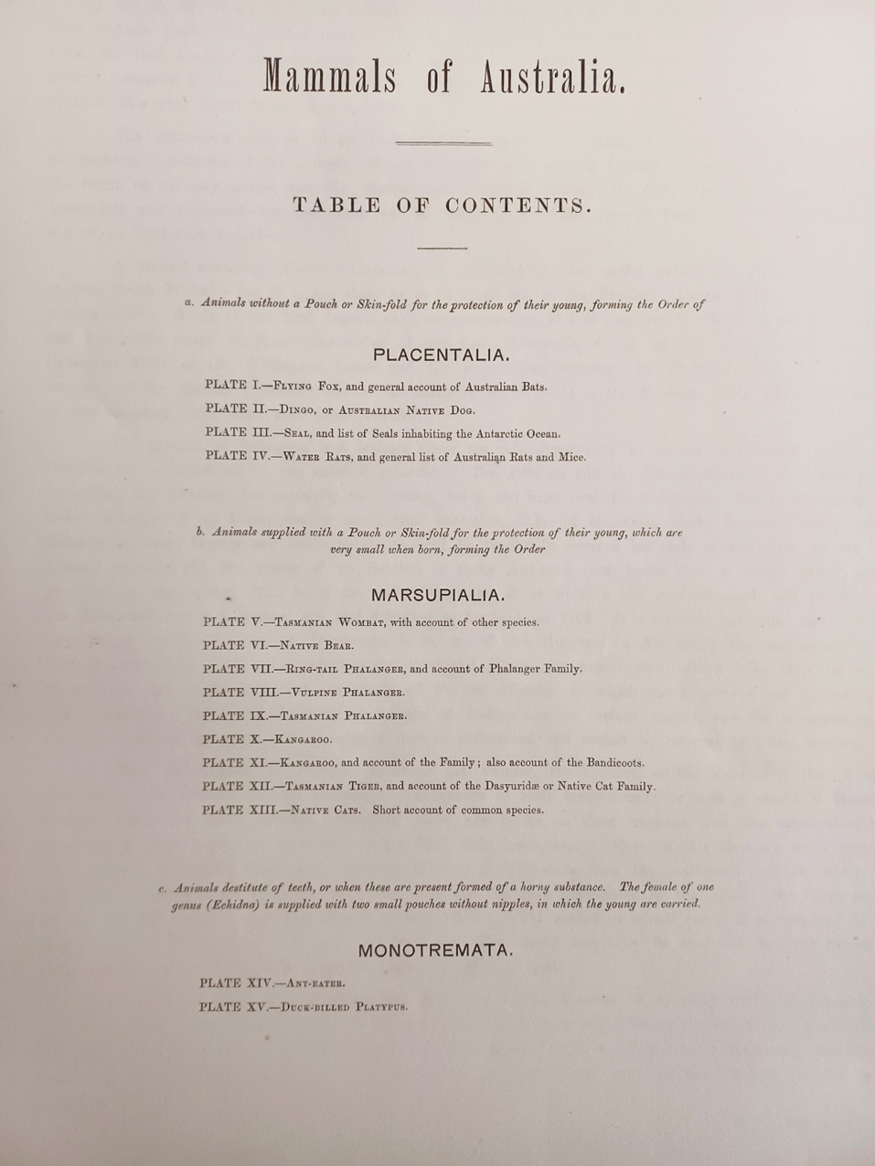 The Mammals of Australia, Illustrated by Miss Harriett Scott and Mrs. Helena Forde. For the Council of Education; with a short account of all the species hitherto described. By Gerard Krefft, F.L.S., &amp;c. Curator and secretary of the Australian Museum.