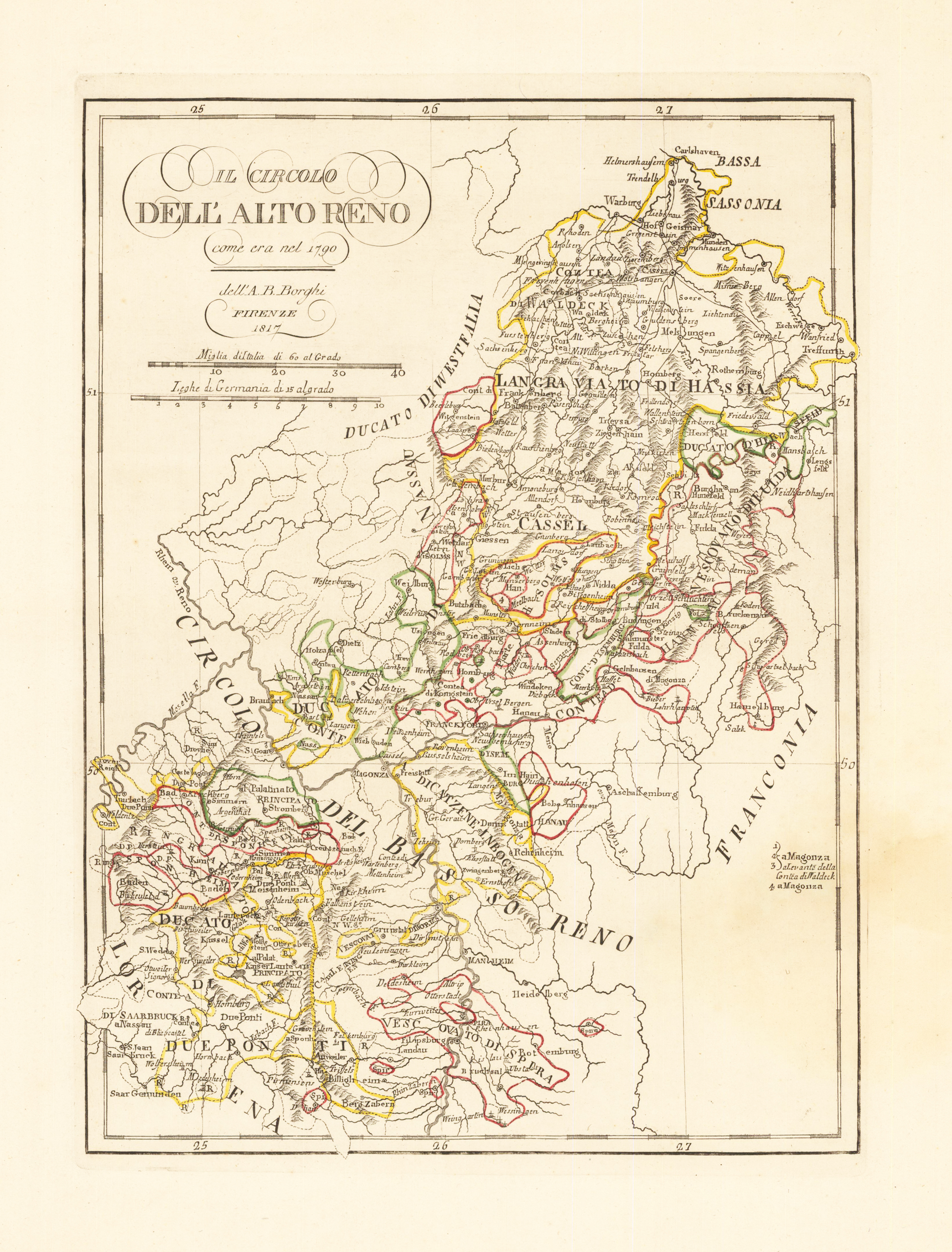 IL Circolo dell´Alto Reno come era nel 1790 dell´A.B. Borghi 1817
