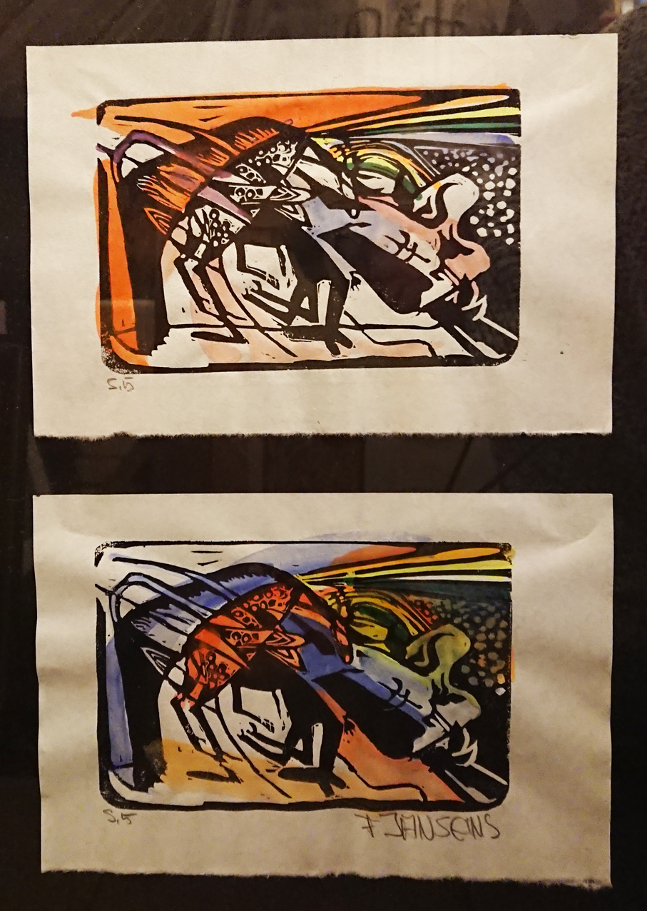 Farbholzschnitte nach dem Skizzenbuch v. Franz Marc, gerahmt
