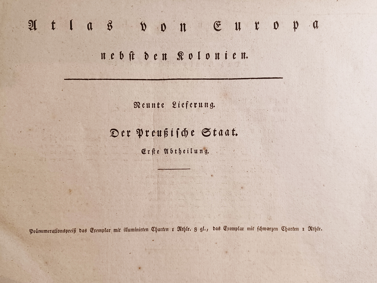 Atlas von Europa Der Preusische Staat