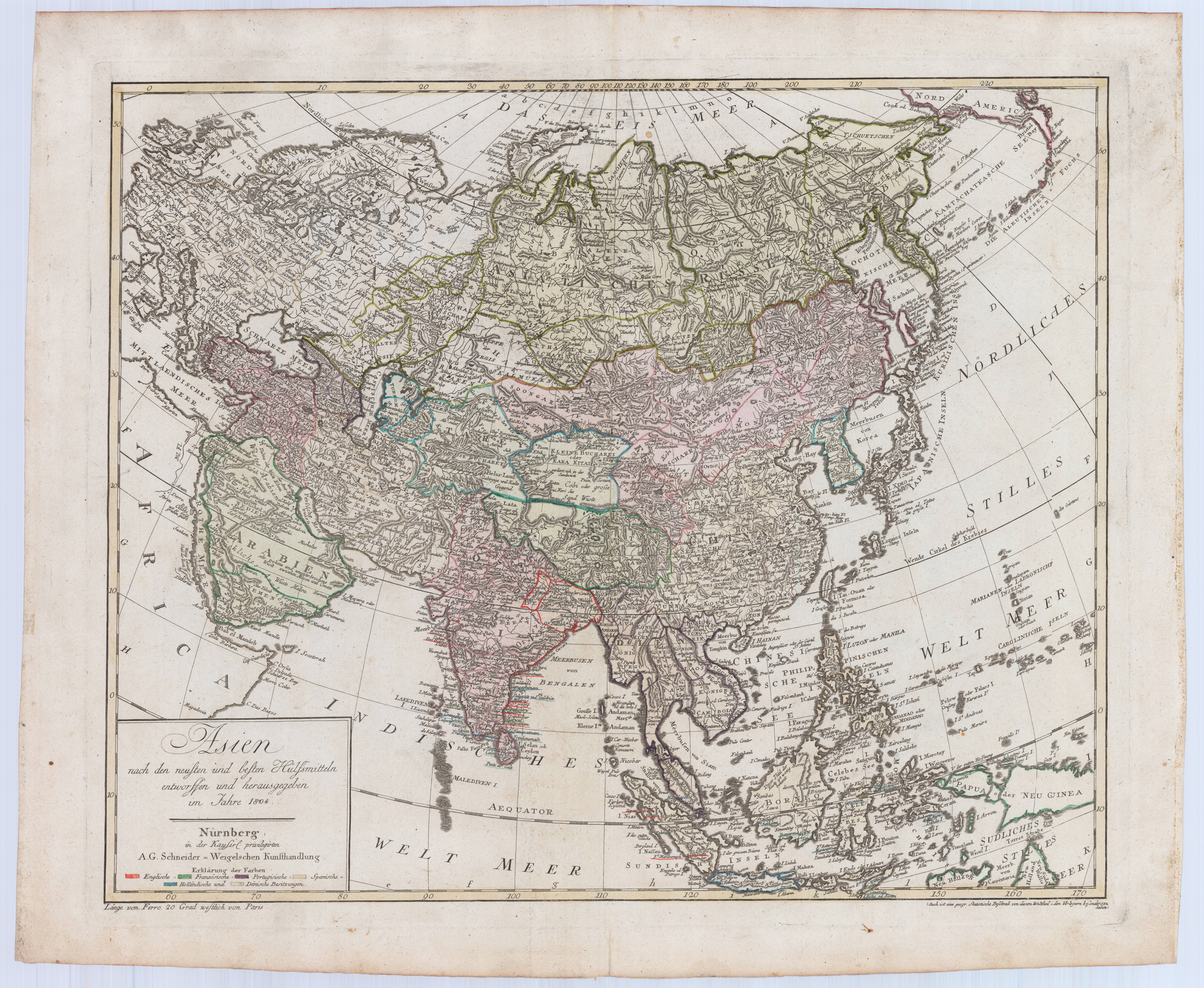 Asien nach den neusten und besten Hülfsmitteln entworfen und herausgegeben im Jahre 1804.