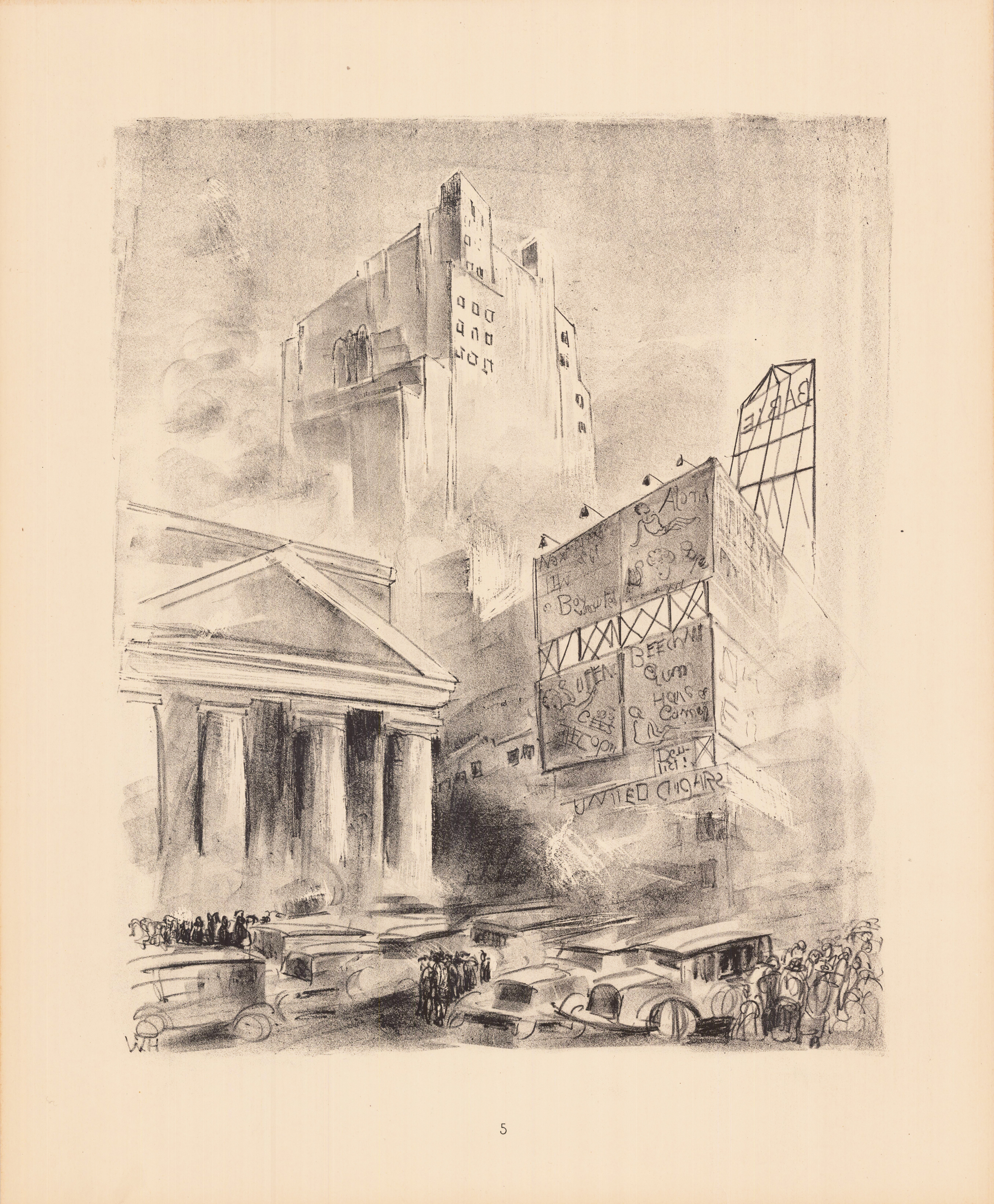 1927 New York! 12 Original-Steinzeichnungen. [Portfolio]