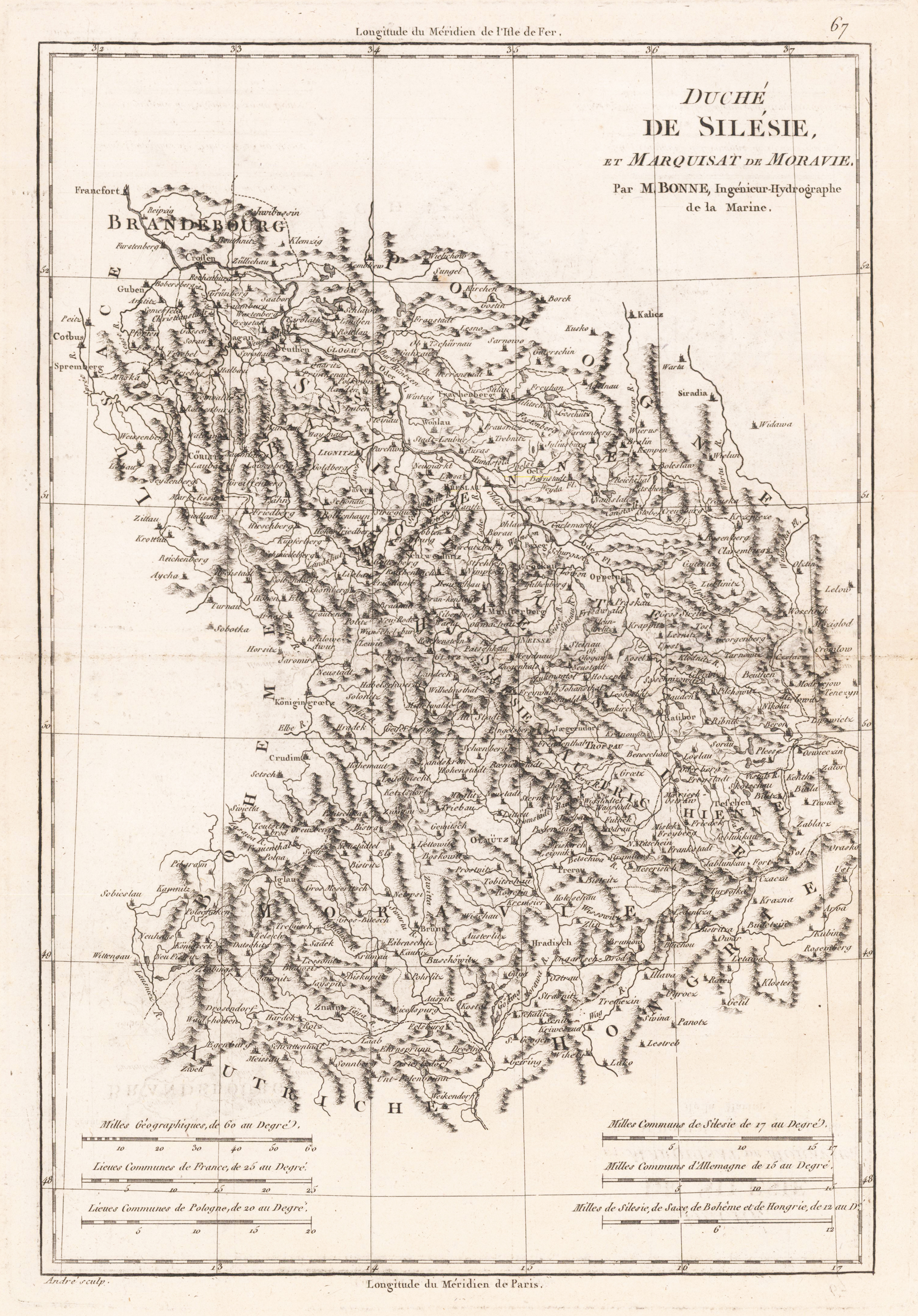 Duchè de Silèsie, et Marquisat de Moravie. Par M Bonne, Ingènieur-Hydrographe de la Marine.