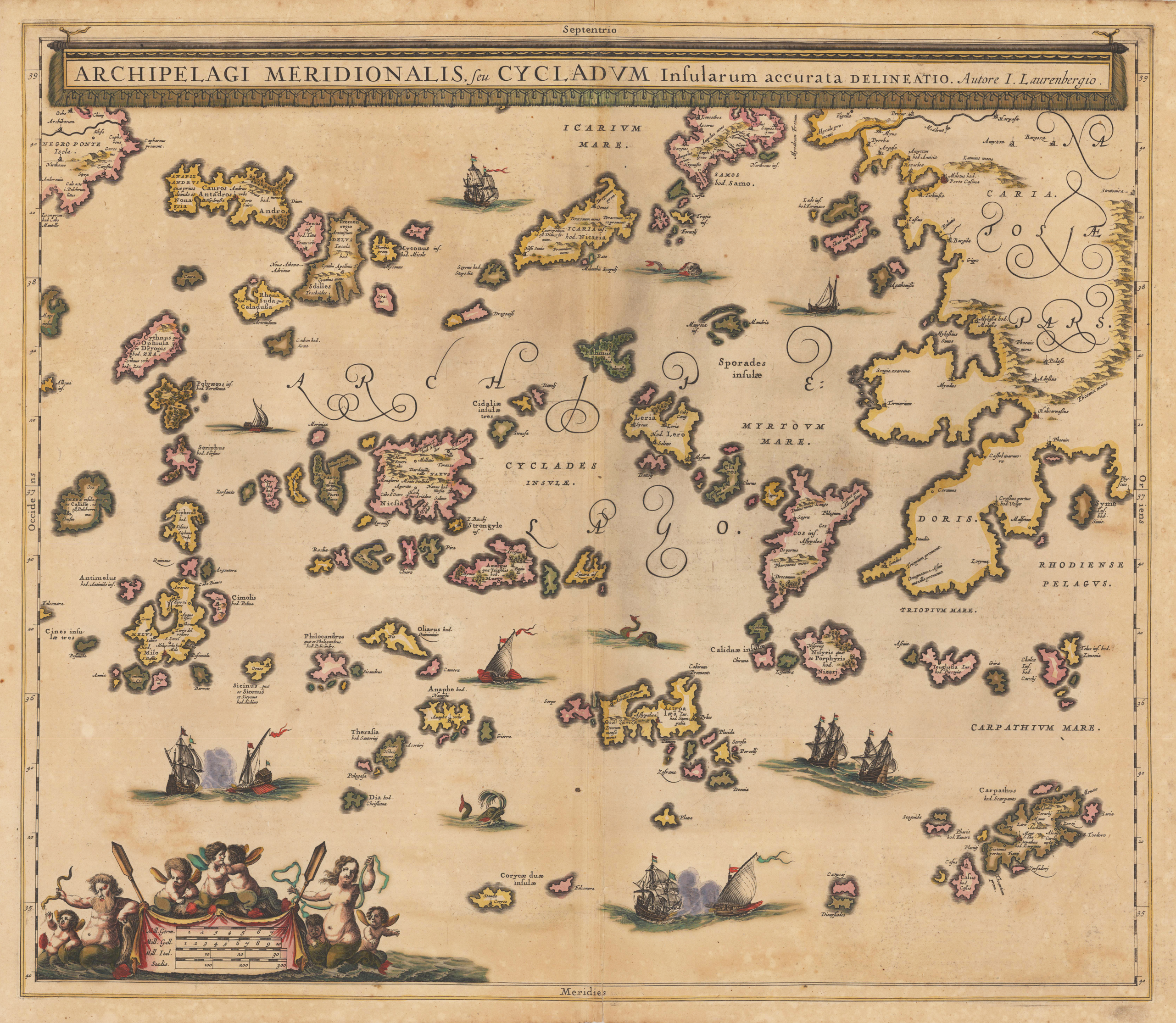 Archipelagi Meridionalis, seu Cycladum Insularum accurata Delineatio.