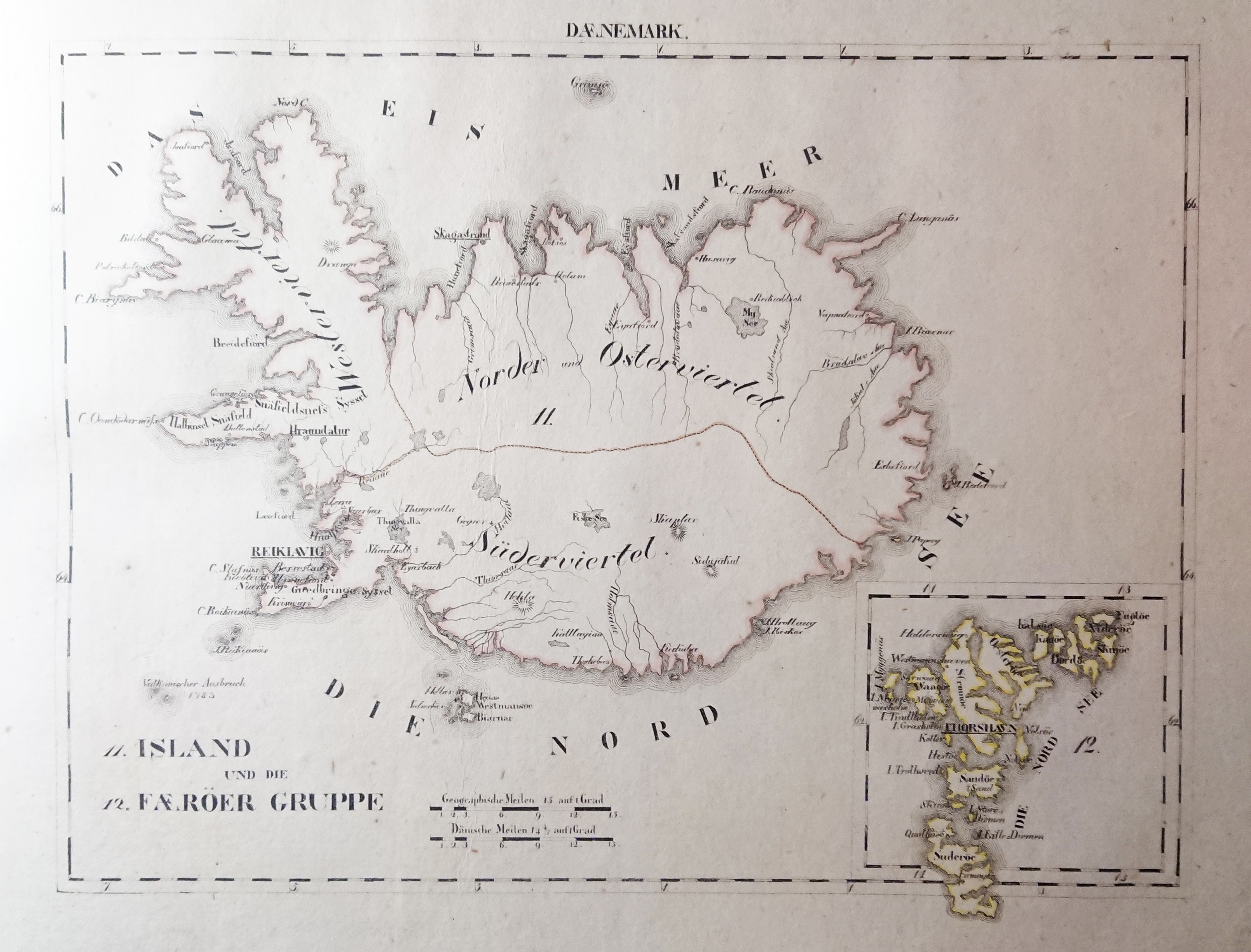 Atlas von Europa Königreich der Niederlande Dänemark u. Schweden mit Norwegen.