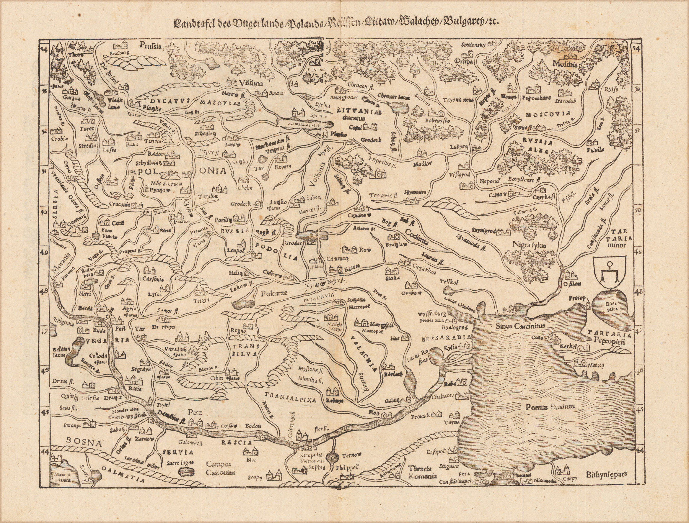 Landtafel des Ungerlands, Polands, Reussen, Litaw, Walachey, Bulgarey, zc