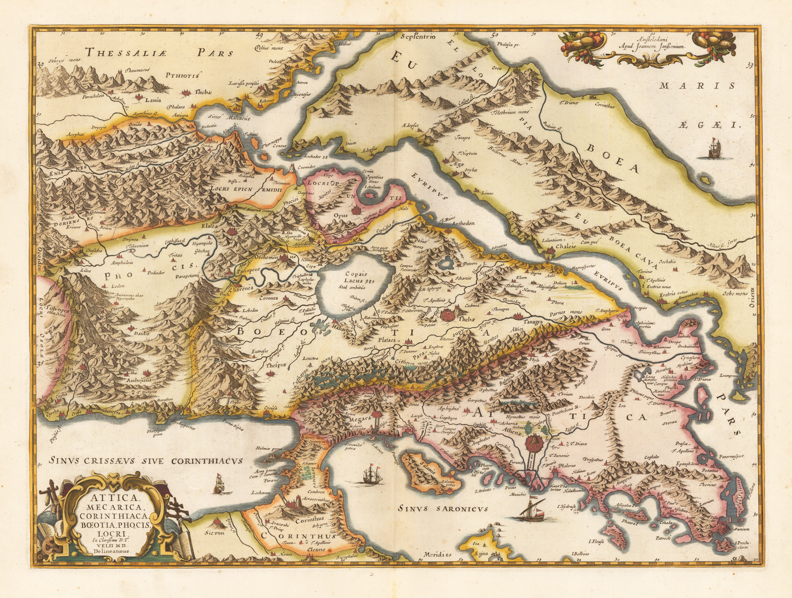 Attica, Megarica, Corinthiaca, Boeotia, Phocis, Locri Ex Clarissimi D.T. Velii M.D. Delineatione.