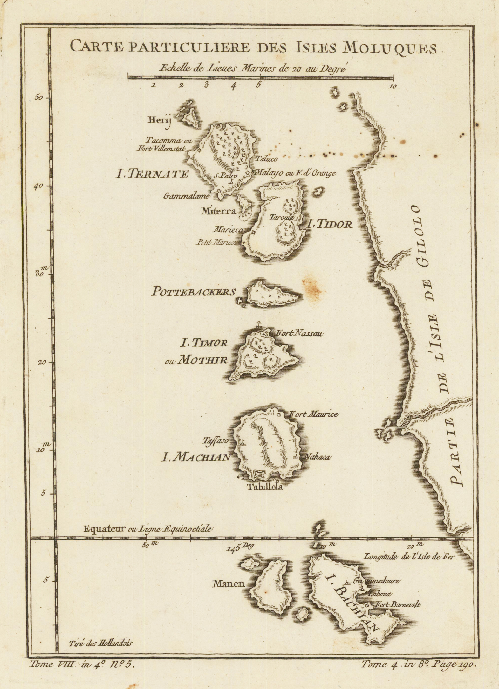 Carte Particuliere des Isles Moluques.