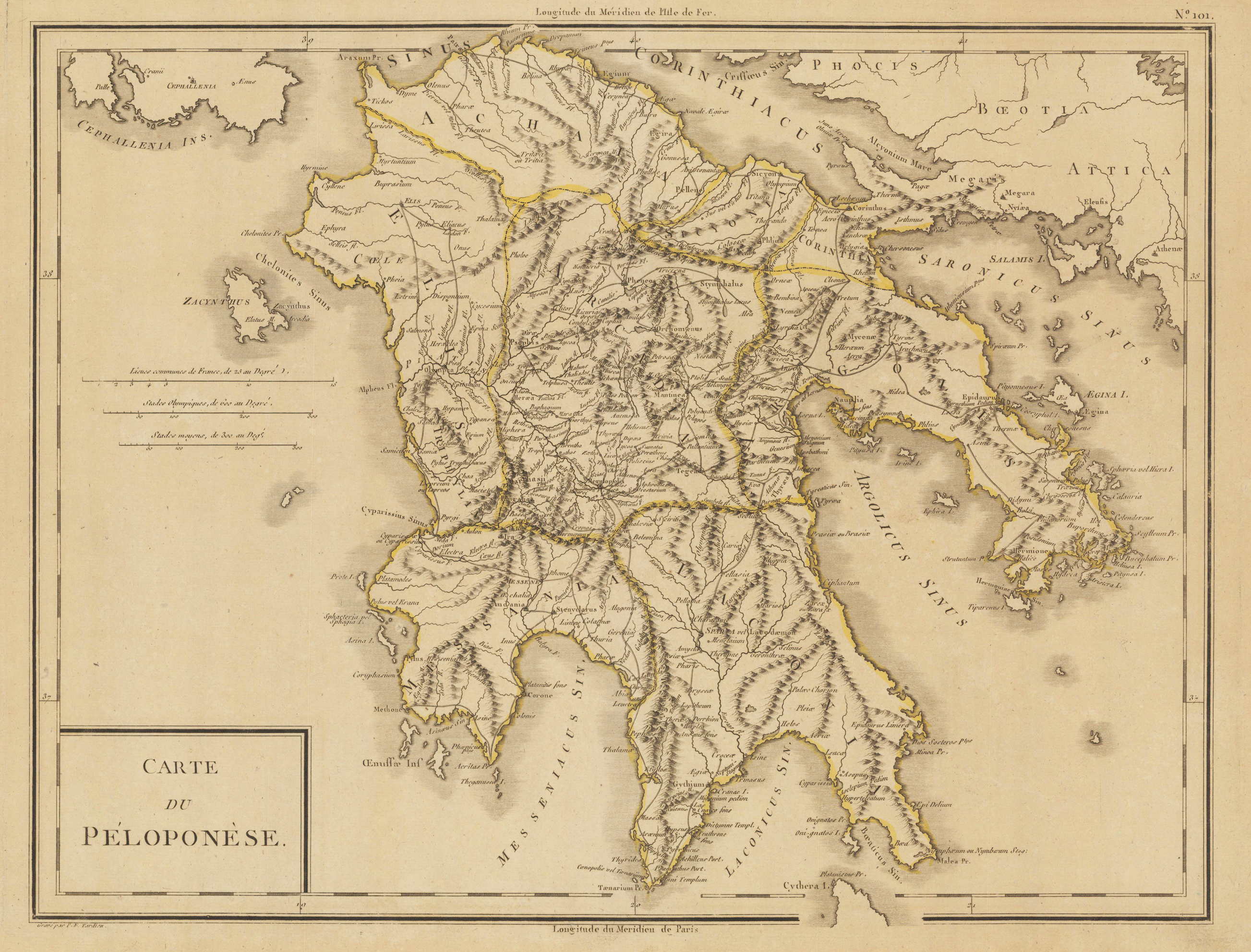 Carte du Péloponèse.