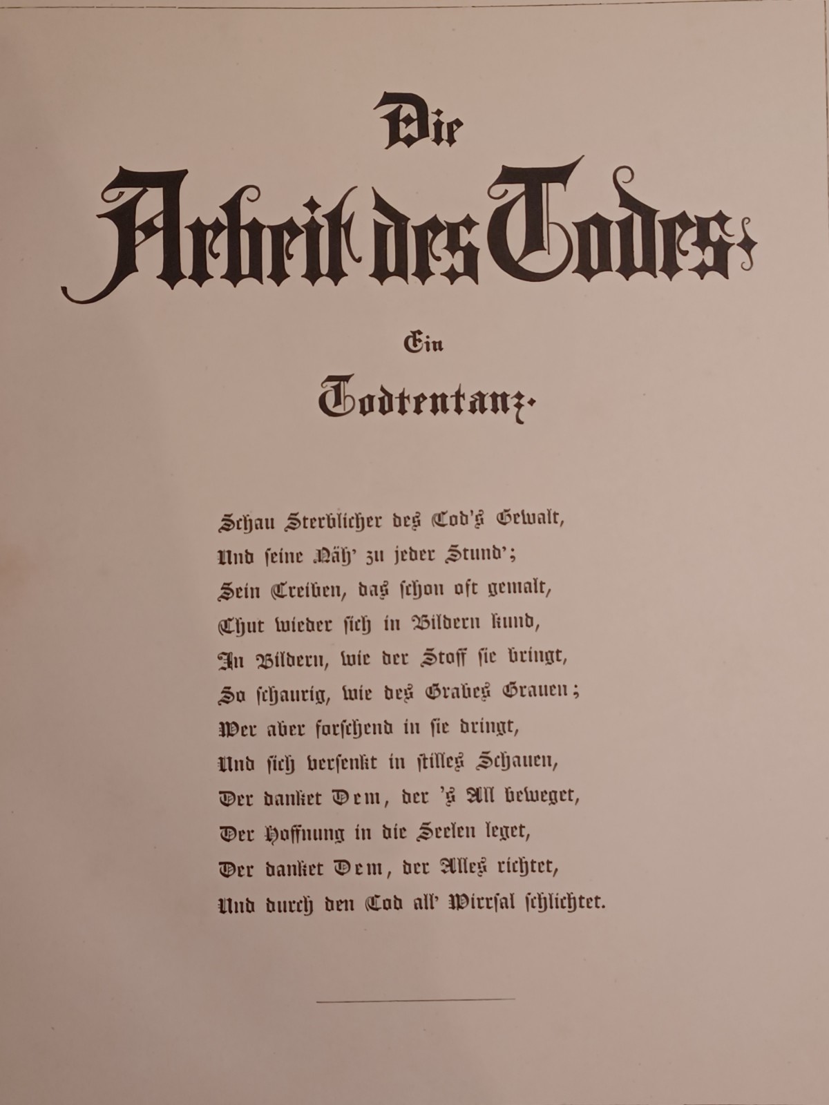 Die Arbeit des Todes, Ein Todtentanz