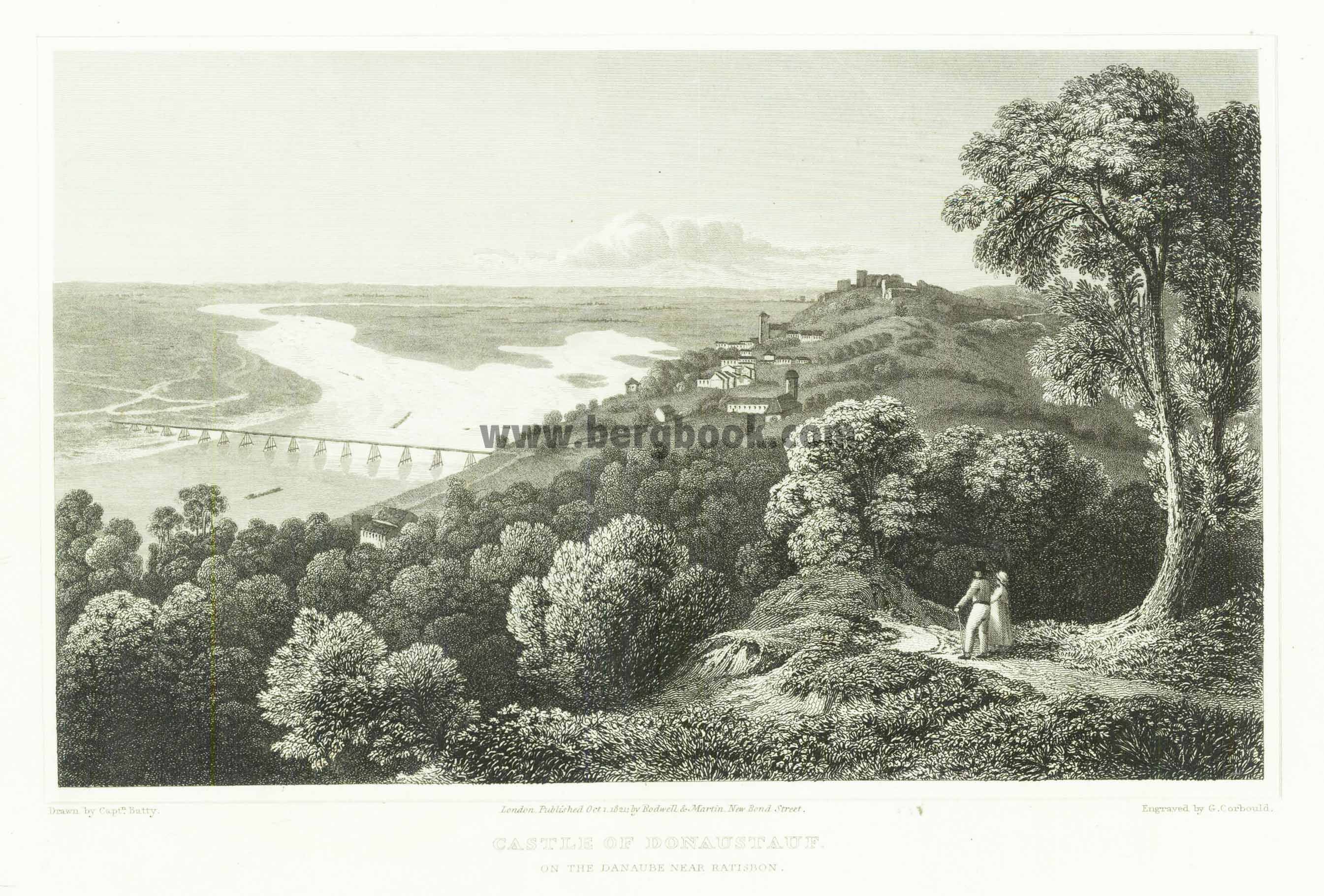 Castle of Donaustauf on the Danube near Ratisbon