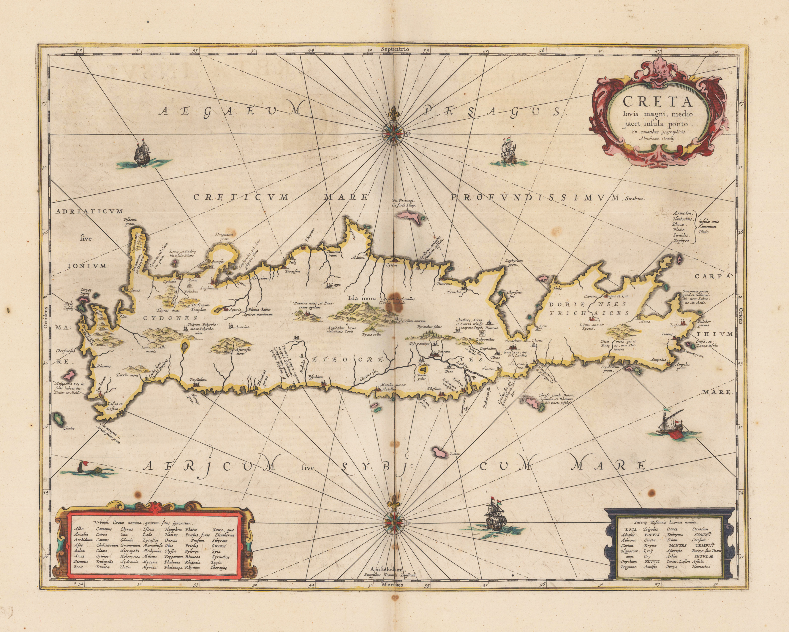 Creta Iovis magni, medio jacet insula ponto Ex conatibus geographicis Abrahami Ortely.