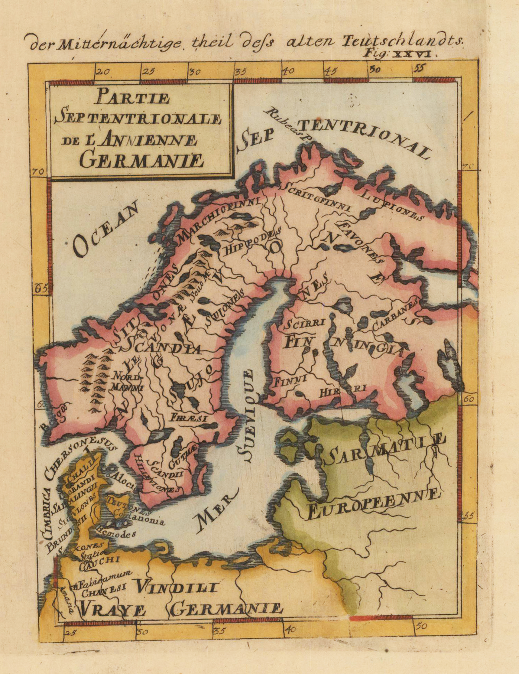 Der Mitternächtige theil dess alten Teutschlandts. - Partie Septentrionale de L Annienne Germanie.