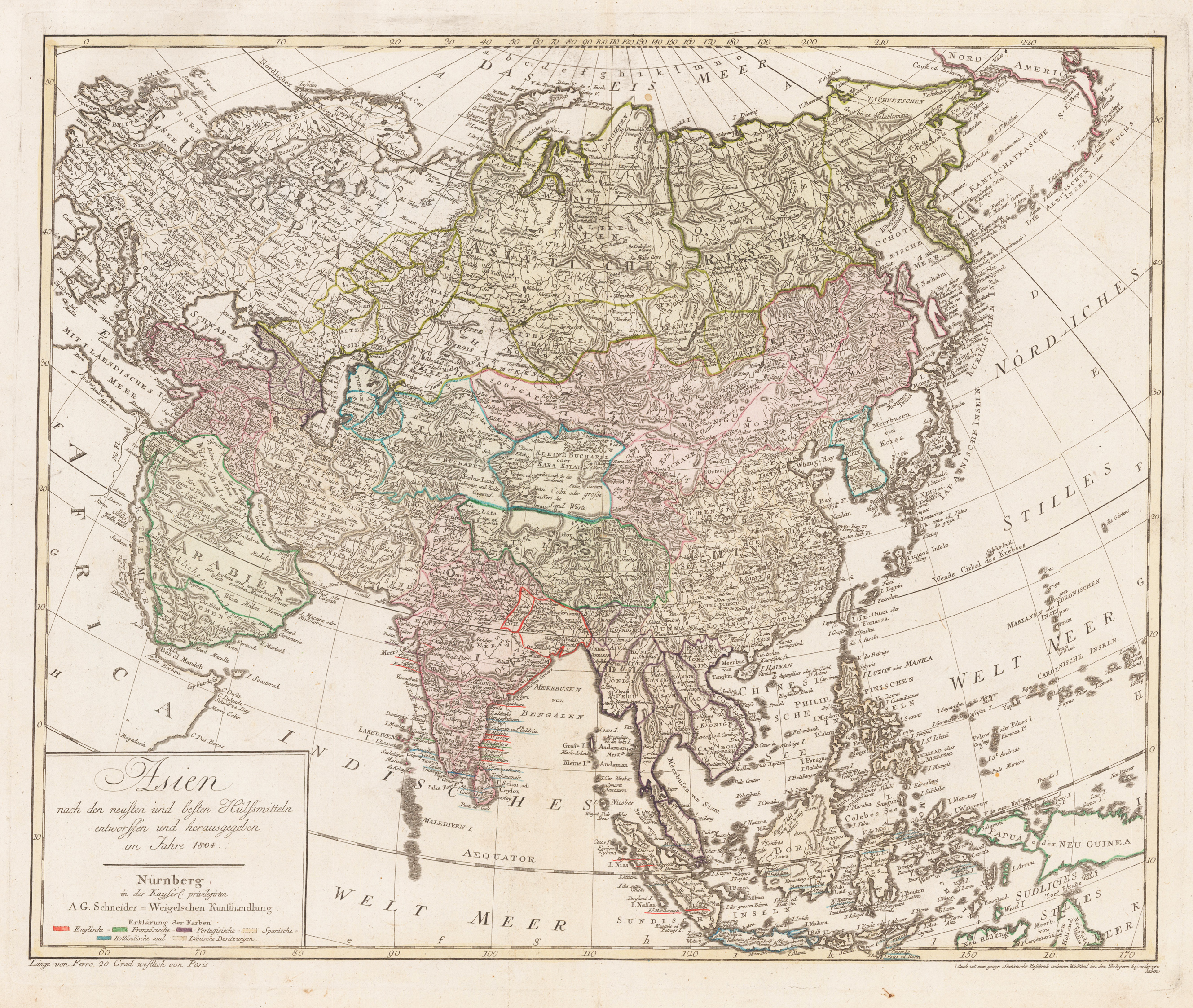 Asien nach den neusten und besten Hülfsmitteln entworfen und herausgegeben im Jahre 1804.