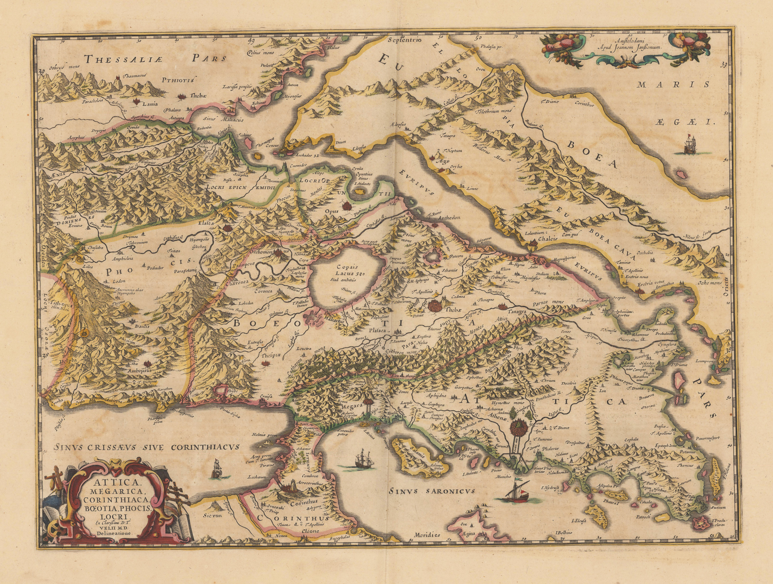Attica, Megarica, Corinthiaca, Boeotia, Phocis, Locri Ex Clarissimi D.T. Velii M.D. Delineatione.