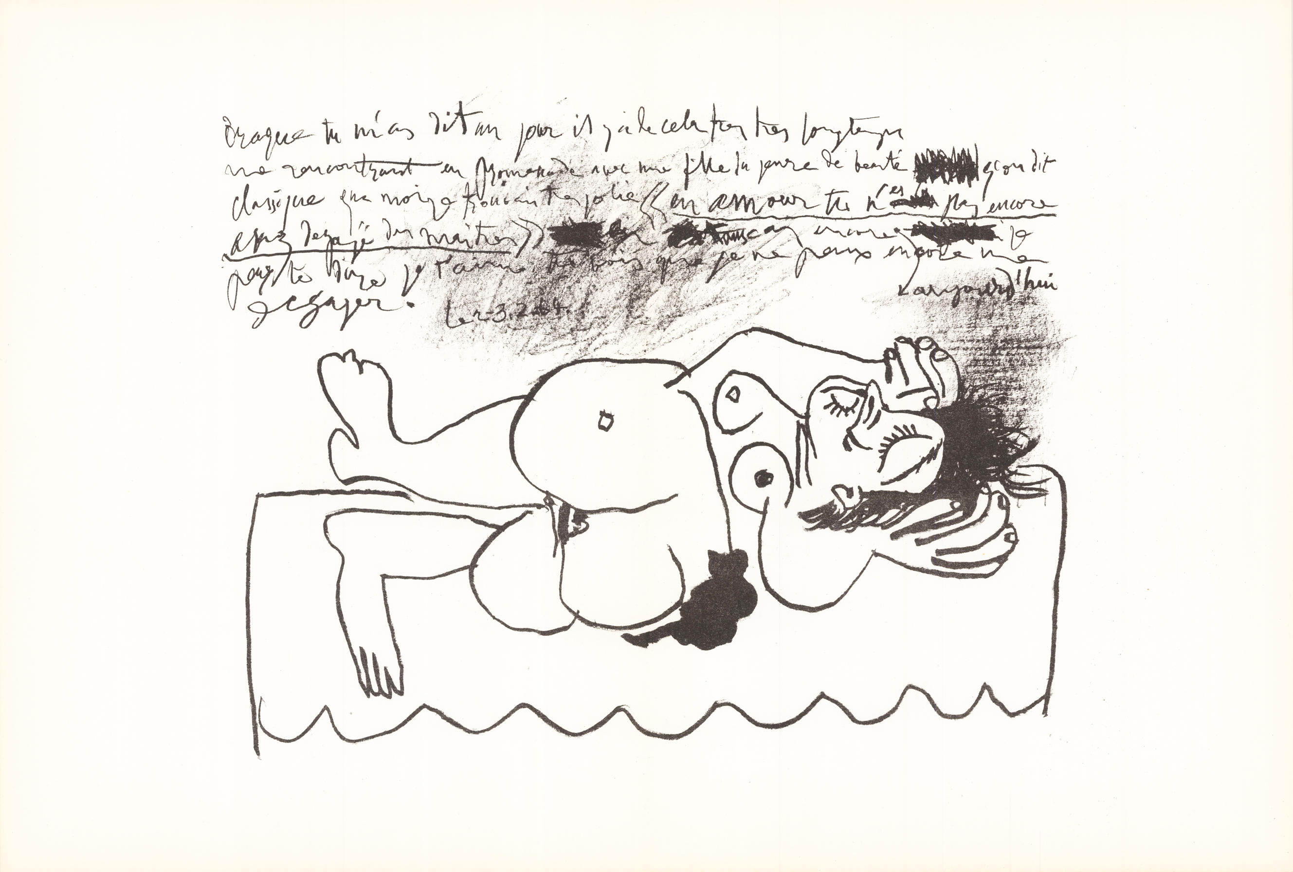 Pablo Picasso Lithograph Hommage à Georges Braque
