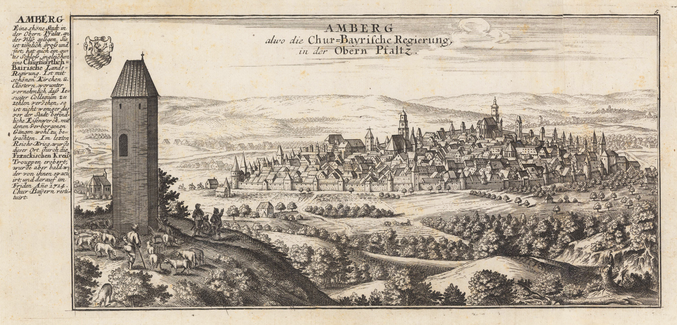 Amberg alwo die Chur=Bayrische Regierung, in der Obern Pfaltz