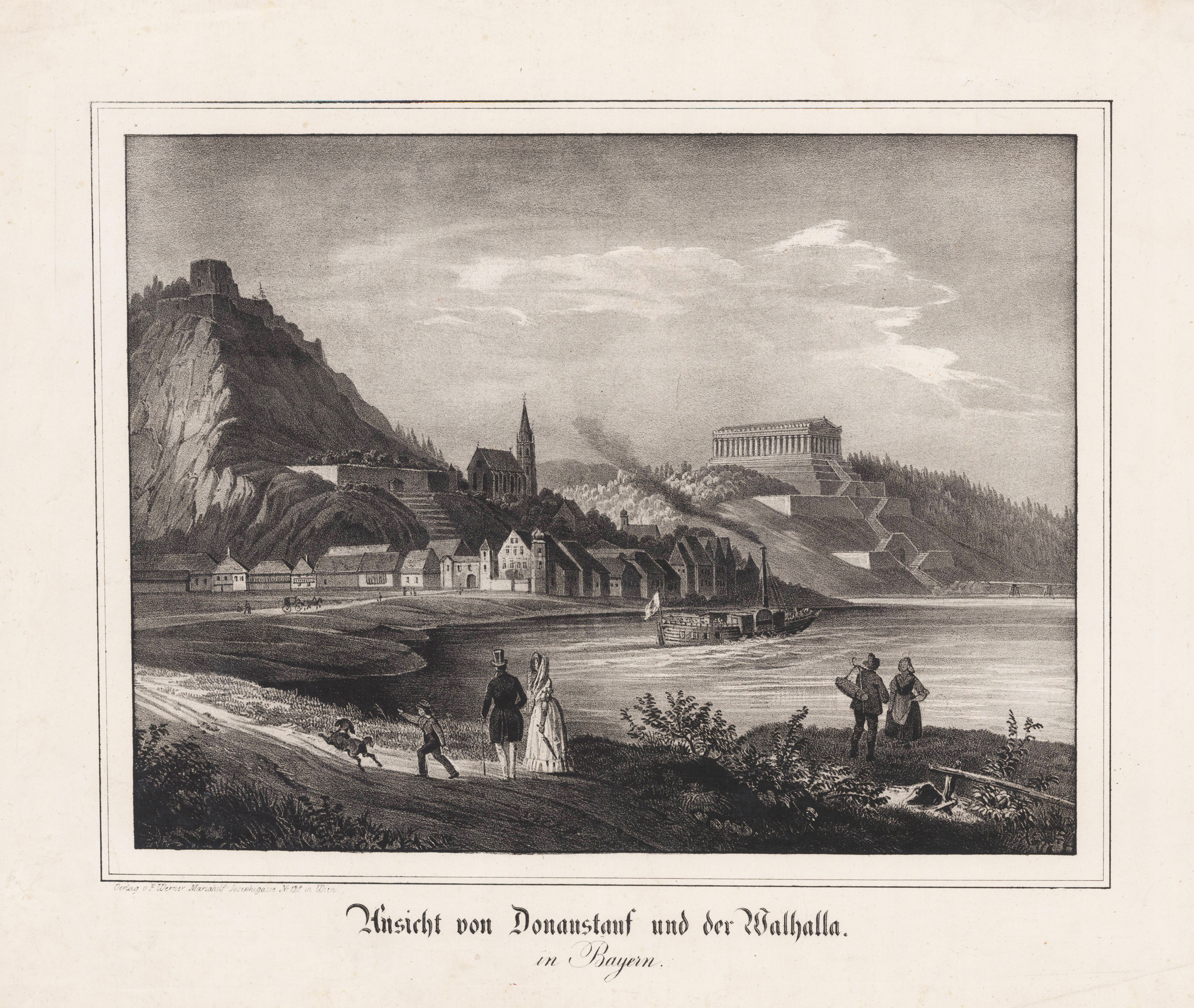 Ansicht von Donaustauf und der Walhalla in Bayern